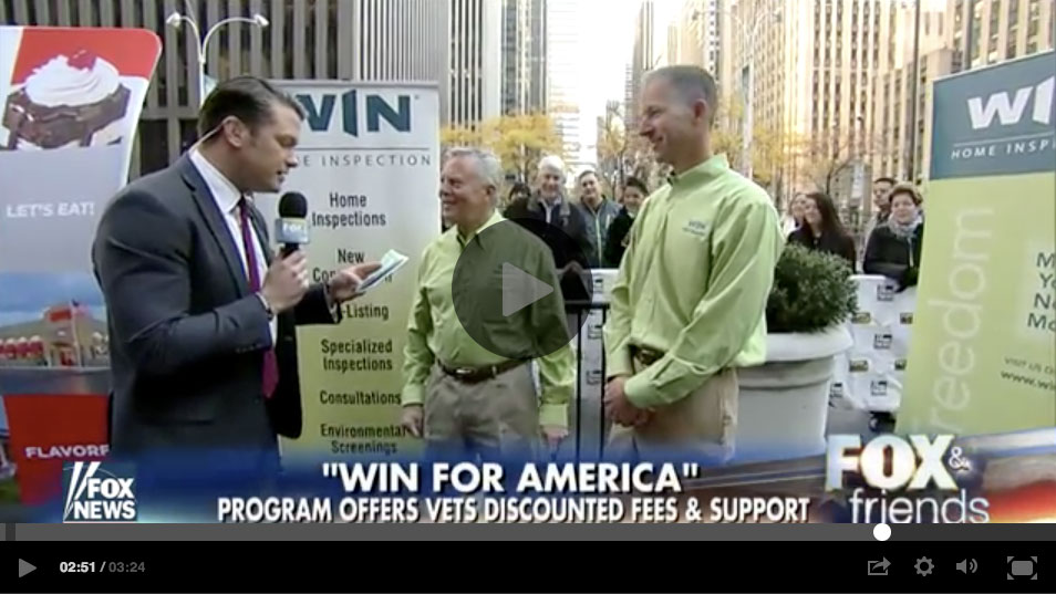 Steve Wadlington, President and veteran and WIN Home Inspection franchise owner in Dayton, Ohio, David Schalm were featured on Fox and Friends on their episode November 12, 2016.