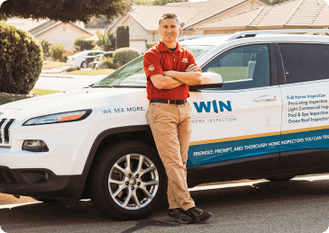 WIN Home Inspector with his vehicle