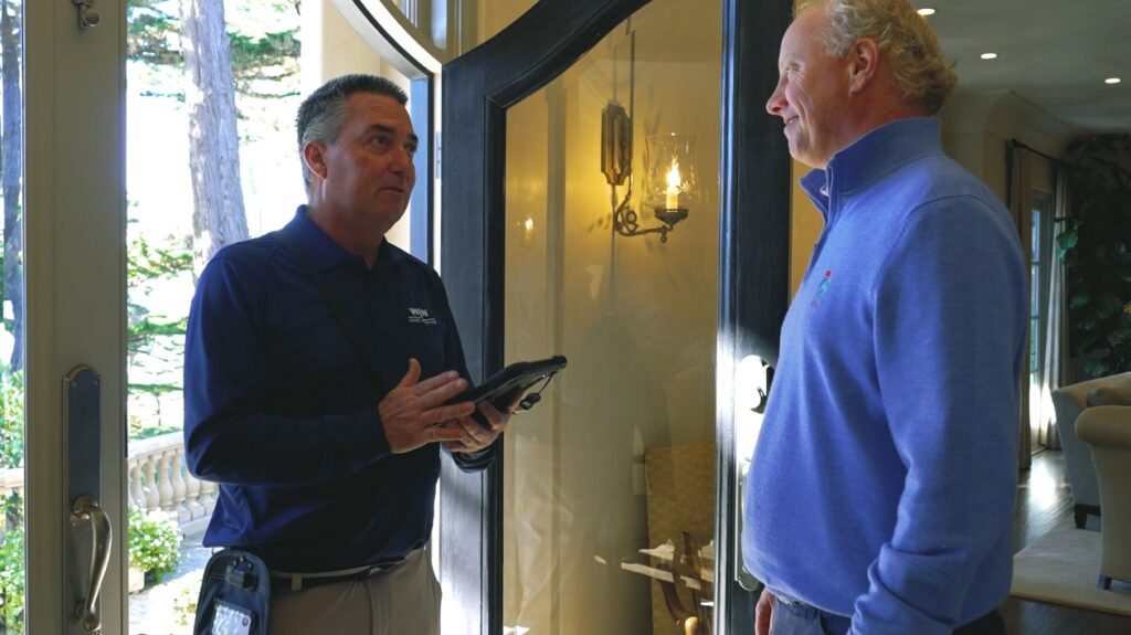 Home inspector with client