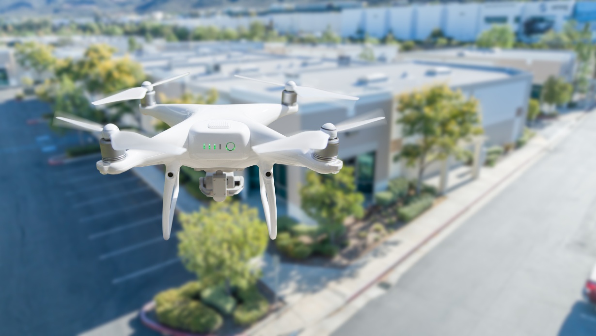 Drone Inspection over a commercial building